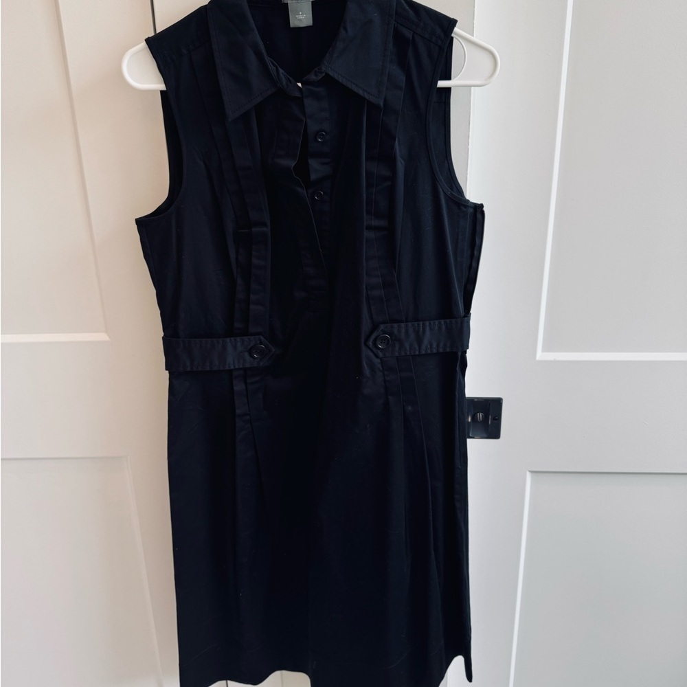 Ann Taylor Elegant Black Sleeveless Shirt Dress NWOT​​​